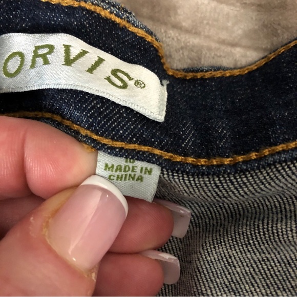 Orvis size 10 button down denim skirt blue A line - Picture 5 of 13